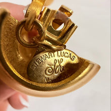 Load image into Gallery viewer, Vintage Stewart Lucas New York Gold Teacup & Spoon Dangle Earrings