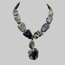Load image into Gallery viewer, Chunky Artisan Stone Statement Necklace Hook Clasp 19"