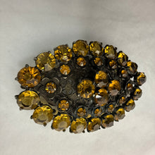 Load image into Gallery viewer, Antique Filigree Citrine Glass Sash Brooch