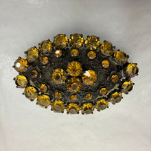 Load image into Gallery viewer, Antique Filigree Citrine Glass Sash Brooch