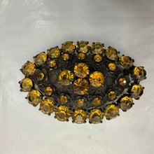 Load image into Gallery viewer, Antique Filigree Citrine Glass Sash Brooch