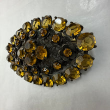 Load image into Gallery viewer, Antique Filigree Citrine Glass Sash Brooch