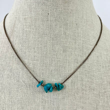 Load image into Gallery viewer, Vintage liquid silver turquoise necklace.