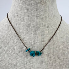 Load image into Gallery viewer, Vintage liquid silver turquoise necklace