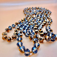 Load image into Gallery viewer, Vintage 60" Hand Knotted Faceted Crystal & Glass Bead Opera Necklace