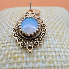 Load image into Gallery viewer, Vintage 13K Solid Gold Filigree Opal Pendant Victorian Revival