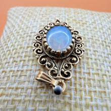 Load image into Gallery viewer, Vintage 13K Solid Gold Filigree Opal Pendant Victorian Revival
