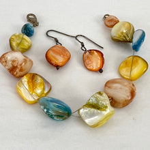 Load image into Gallery viewer, Vintage Hand Beaded 925 Mother of Pearl Bracelet and Earrings Set