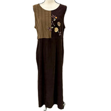Load image into Gallery viewer, Vintage 90s Long brown velvet sleeveless dress Size 10