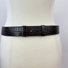 Load image into Gallery viewer, Vintage Worth Brown Croc Embossed Leather Belt USA Size Small