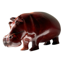 Load image into Gallery viewer, Hand Carved Heavy Wooden Hippo 3.5" Tall