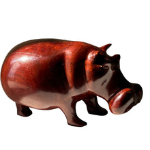 Load image into Gallery viewer, Hand Carved Heavy Wooden Hippo 3.5" Tall