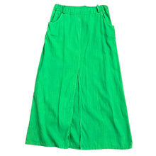 Load image into Gallery viewer, Green Cotton Linen Maxi Skirt With Pockets Size Medium