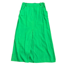 Load image into Gallery viewer, Green Cotton Linen Maxi Skirt With Pockets Size Medium