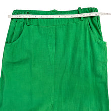 Load image into Gallery viewer, Green Cotton Linen Maxi Skirt With Pockets Size Medium