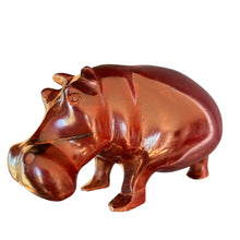 Load image into Gallery viewer, Hand Carved Heavy Wooden Hippo 3.5" Tall