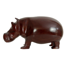 Load image into Gallery viewer, Hand Carved Heavy Wooden Hippo 3.5" Tall