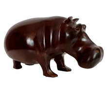 Load image into Gallery viewer, Hand Carved Heavy Wooden Hippo 3.5" Tall