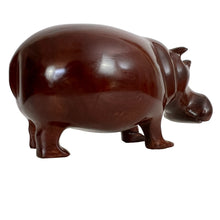 Load image into Gallery viewer, Hand Carved Heavy Wooden Hippo 3.5" Tall