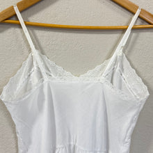 Load image into Gallery viewer, Vintage White Eyelet Lace Trim Full Cotton Slip Size 36 Medium