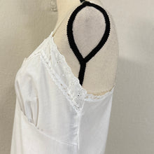 Load image into Gallery viewer, Vintage White Eyelet Lace Trim Full Cotton Slip Size 36 Medium