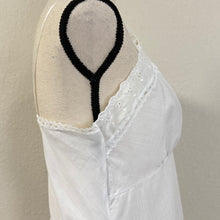 Load image into Gallery viewer, Vintage White Eyelet Lace Trim Full Cotton Slip Size 36 Medium
