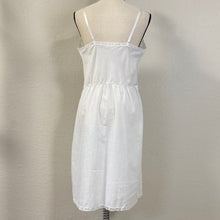 Load image into Gallery viewer, Vintage White Eyelet Lace Trim Full Cotton Slip Size 36 Medium
