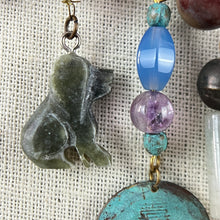 Load image into Gallery viewer, Boho Turquoise Lapis Semi Precious Stones Statement Necklace 18.5"