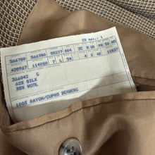Load image into Gallery viewer, Vintage 90s Zegna Brown Silk Wool Sport Coat Houndstooth Blazer 44