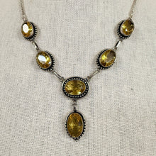 Load image into Gallery viewer, 925 Sterling Silver Citrine Yellow Drop Necklace