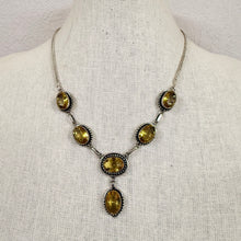 Load image into Gallery viewer, 925 Sterling Silver Citrine Yellow Drop Necklace