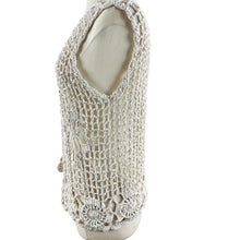 Load image into Gallery viewer, Vintage 90s Handmade Crochet Vest Cover Up Size Medium