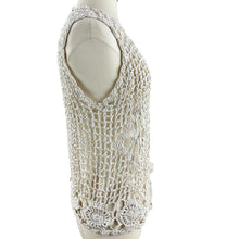 Load image into Gallery viewer, Vintage 90s Handmade Crochet Vest Cover Up Size Medium