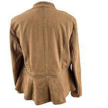 Load image into Gallery viewer, Chico's Convertible Brown Sueded Peplum Jacket Size 1
