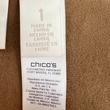 Load image into Gallery viewer, Chico's Convertible Brown Sueded Peplum Jacket Size 1