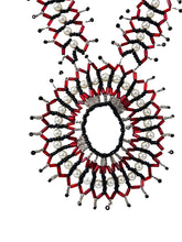 Load image into Gallery viewer, Vintage Woven Glass Seed Bead Medallion Pendant Necklace