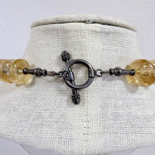 Load image into Gallery viewer, Vintage Chunky Citrine Rondelle Bead Necklace 800 Silver Ornate Toggle