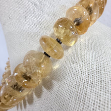 Load image into Gallery viewer, Vintage Chunky Citrine Rondelle Bead Necklace 800 Silver Ornate Toggle