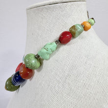 Load image into Gallery viewer, Vintage Mixed Stone Pearl & Tested 800 Silver Bead Necklace 16.5"