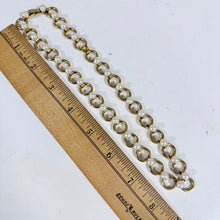 Load image into Gallery viewer, Vintage Gold-Tone Link & Faux Pearl Collar 16"