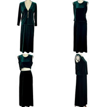 Load image into Gallery viewer, 90s Long Velvet Skirt Set Size Small 3 Pieces