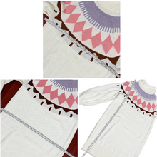 Load image into Gallery viewer, Fair Isle Cotton Wool Knit Turtleneck Sweater Dress Size Small