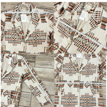 Load image into Gallery viewer, Rust Aztec Print Pea Coat Size Small