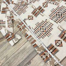 Load image into Gallery viewer, Rust Aztec Print Pea Coat Size Small