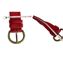 Load image into Gallery viewer, Vintage 80s Red Leather Cinch Belt Size Medium