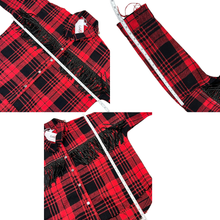 Load image into Gallery viewer, Red Relaxed Fit Fringed Flannel Size Small