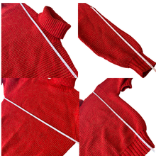 Load image into Gallery viewer, Adelle Barre Red Knit Turtle Neck Size Medium