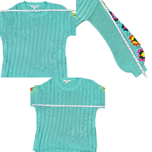 Load image into Gallery viewer, Granny Square Sleeves Pullover Knit Sweater Size Small