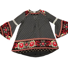 Load image into Gallery viewer, Umgee Black Floral Bell Sleeve Boho Dress Size S