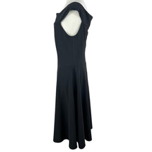 Load image into Gallery viewer, VTG 90s Black Boatneck Fit & Flare Midi Dress Size M/L